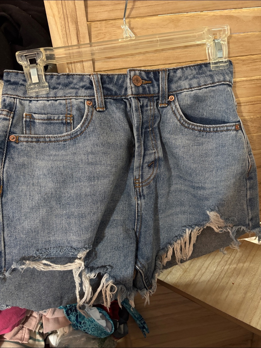wild fable Blue Denim Button Front
Distressed Jean Shorts 0